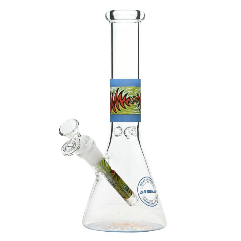 Blaze Swirl Beaker - 10" - Blue