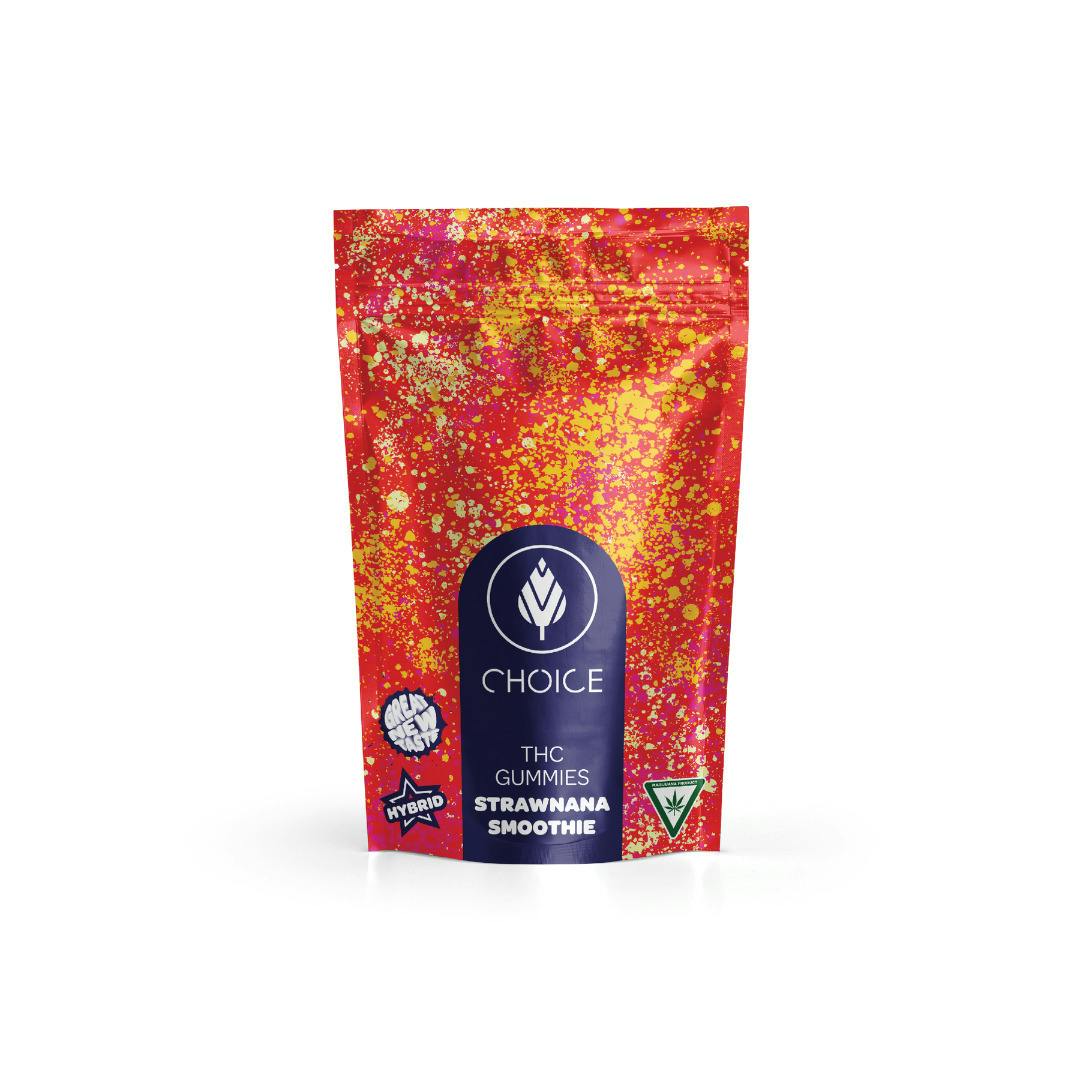 Choice | Strawnana Smoothie | Infused Gummies | 100mg | Hybrid