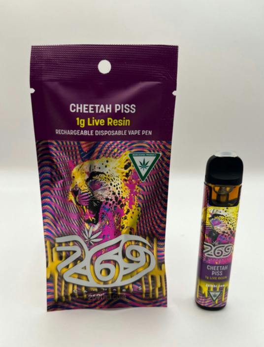 269 Cannabis | Cheetah Piss | Disposable Vape Live Resin | 1g | Sativa Hybrid