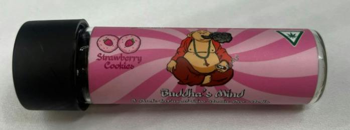Buddhas Mind | Strawberry Fields | Infused Preroll | 0.6g x 3 (1.8g) | Sativa