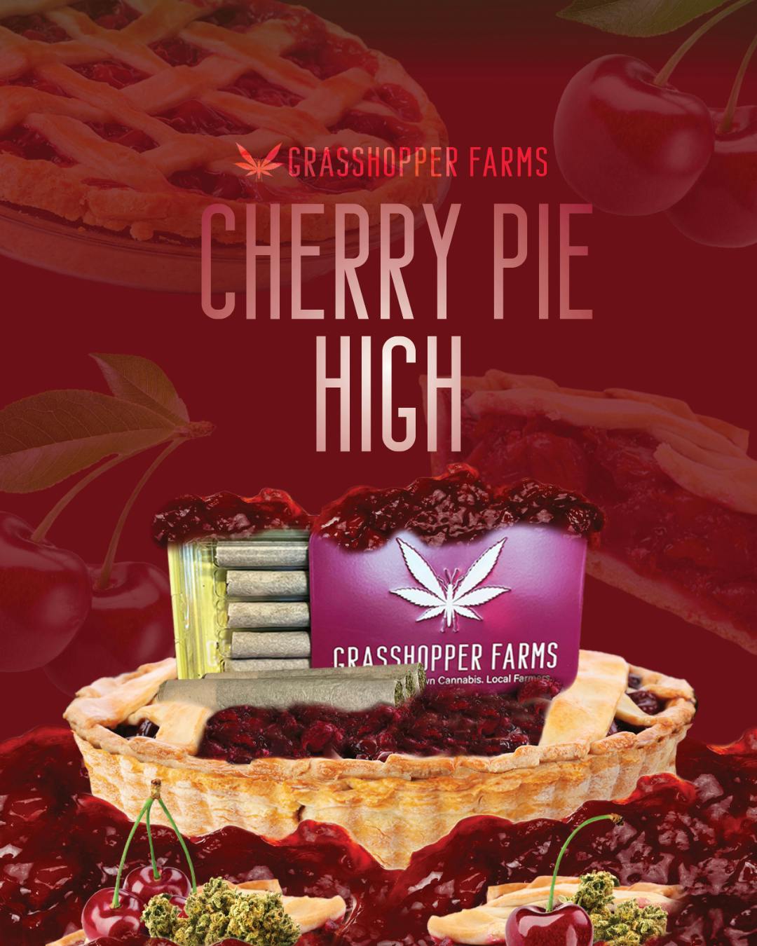Grasshopper Farms | Cherry Pie High | Infused Pre-roll | 1g | Indica