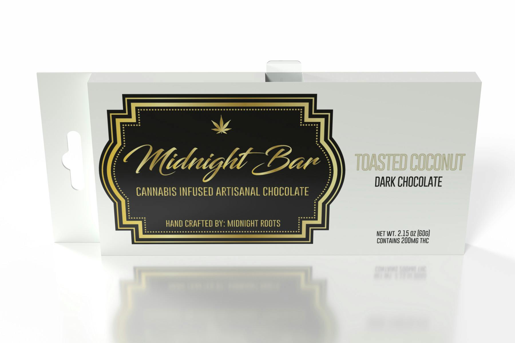 Midnight Roots | Toasted Coconut | Infused Chocolate Bar | 200mg | Hybrid
