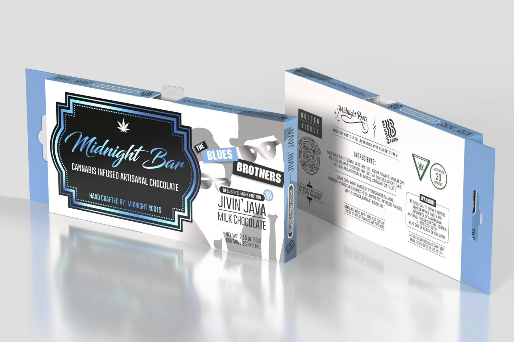 Midnight Roots | Jivin Java | Infused Chocolate Bar | 200mg | Hybrid