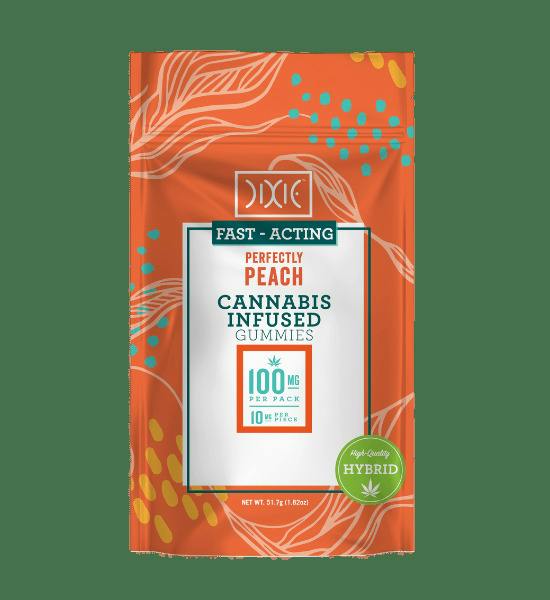 Dixie | Perfectly Peach | (Fast Acting) Infused Edible Gummies | 200mg | Hybrid