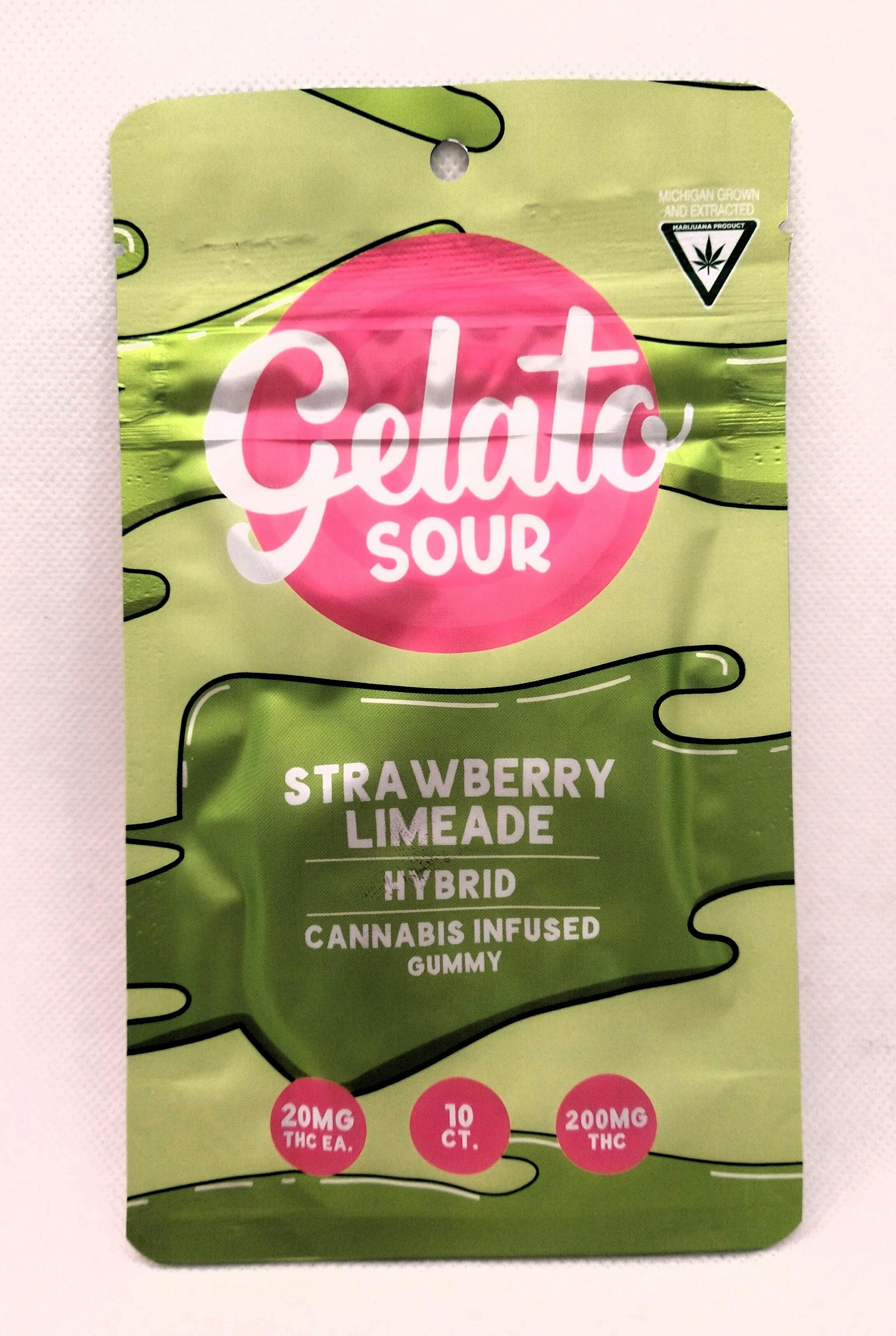 Gelato | Strawberry Limeade Sour | Infused Gummies | 200mg | Hybrid
