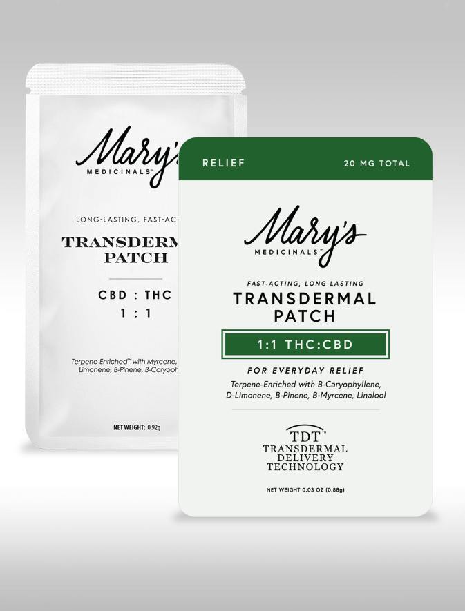 Mary's Medicinals | Relief | Transdermal Patches | 10mgCBD:10mgTHC
