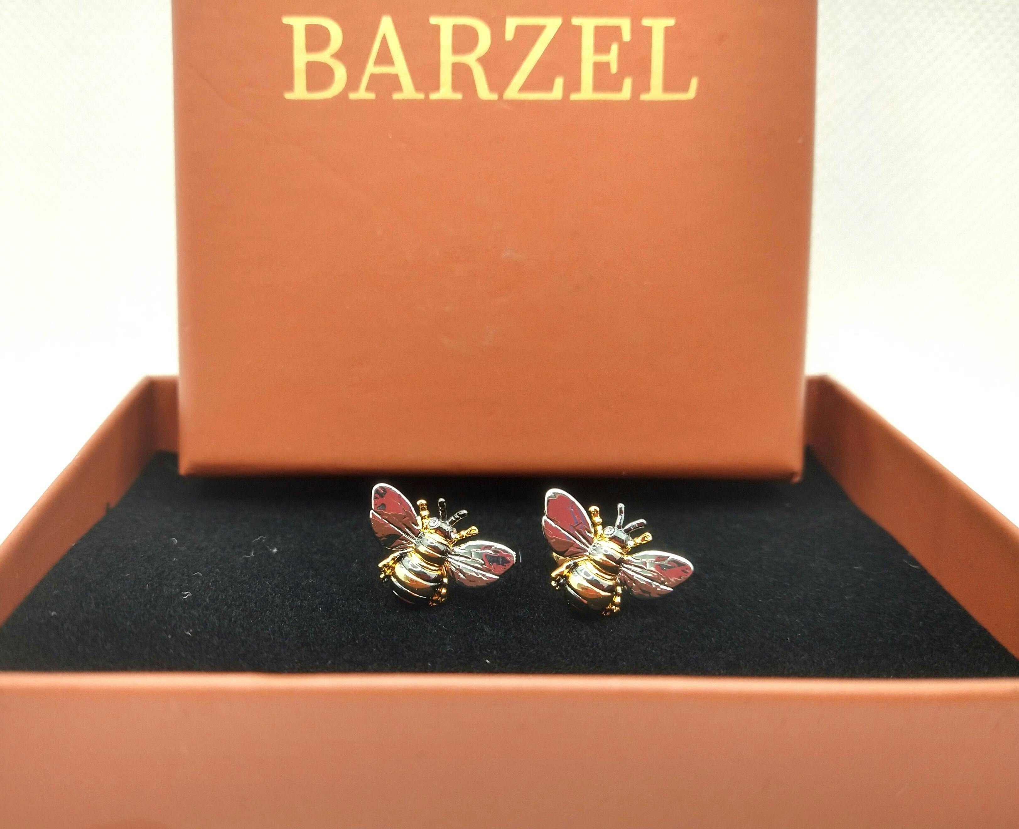 Bumble Bee Stud Earrings | Black & Gold | Barzel