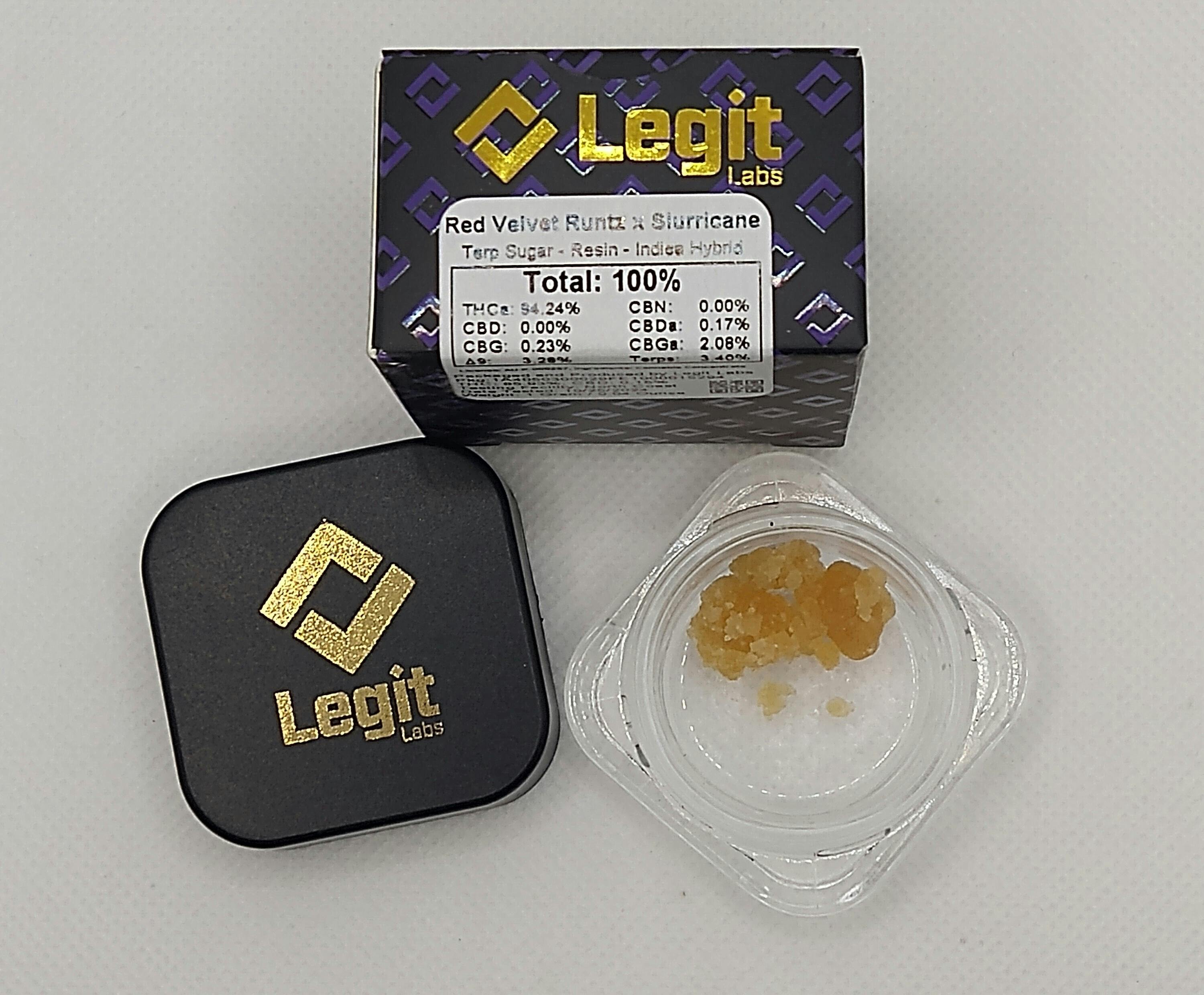 Legit Labs | Red Velvet Runtz x Slurricane | Live Resin Concentrate | 1g | Indica