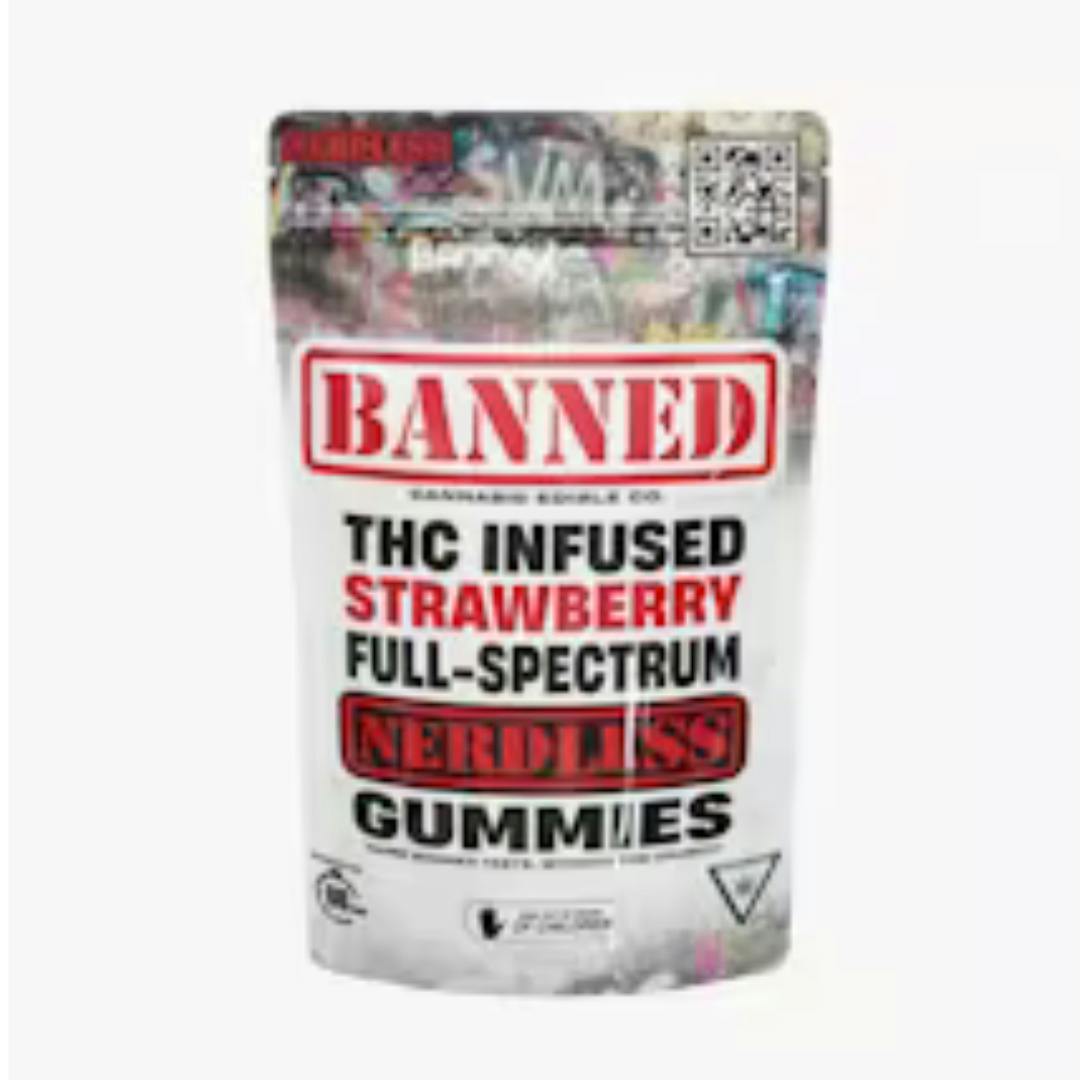 Banned | Strawberry | Infused Nerdless Gummy | 200mg | Hybrid