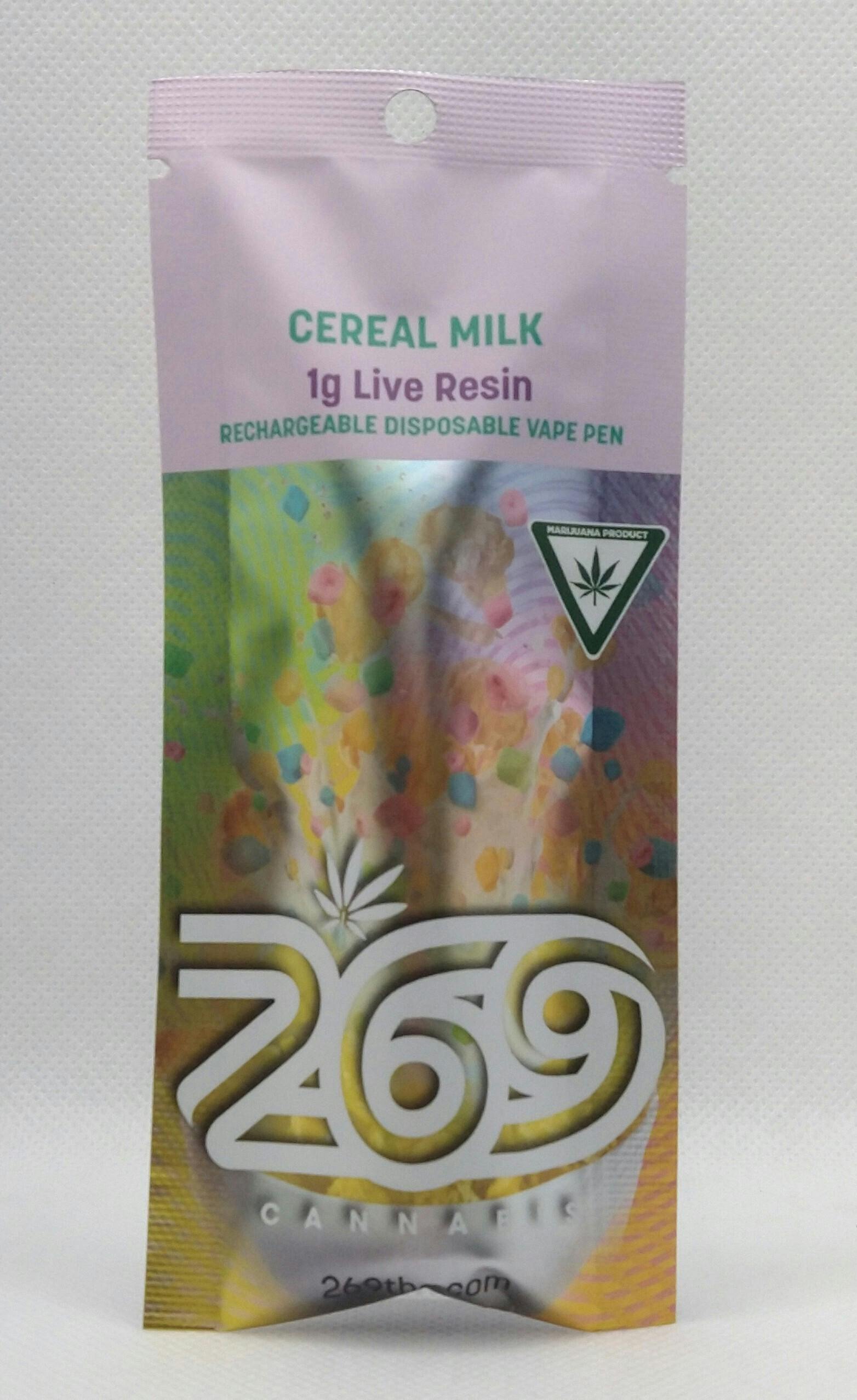 269 Cannabis | Cereal Milk | Disposable Vape Live Resin 1g | Hybrid