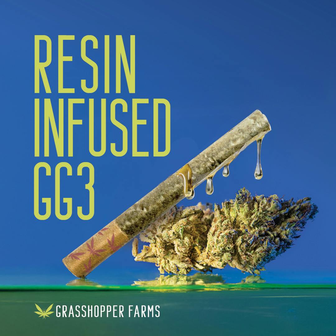 Grasshopper Farms | GG3 | Resin Infused Pre-roll | 1g | Hybrid