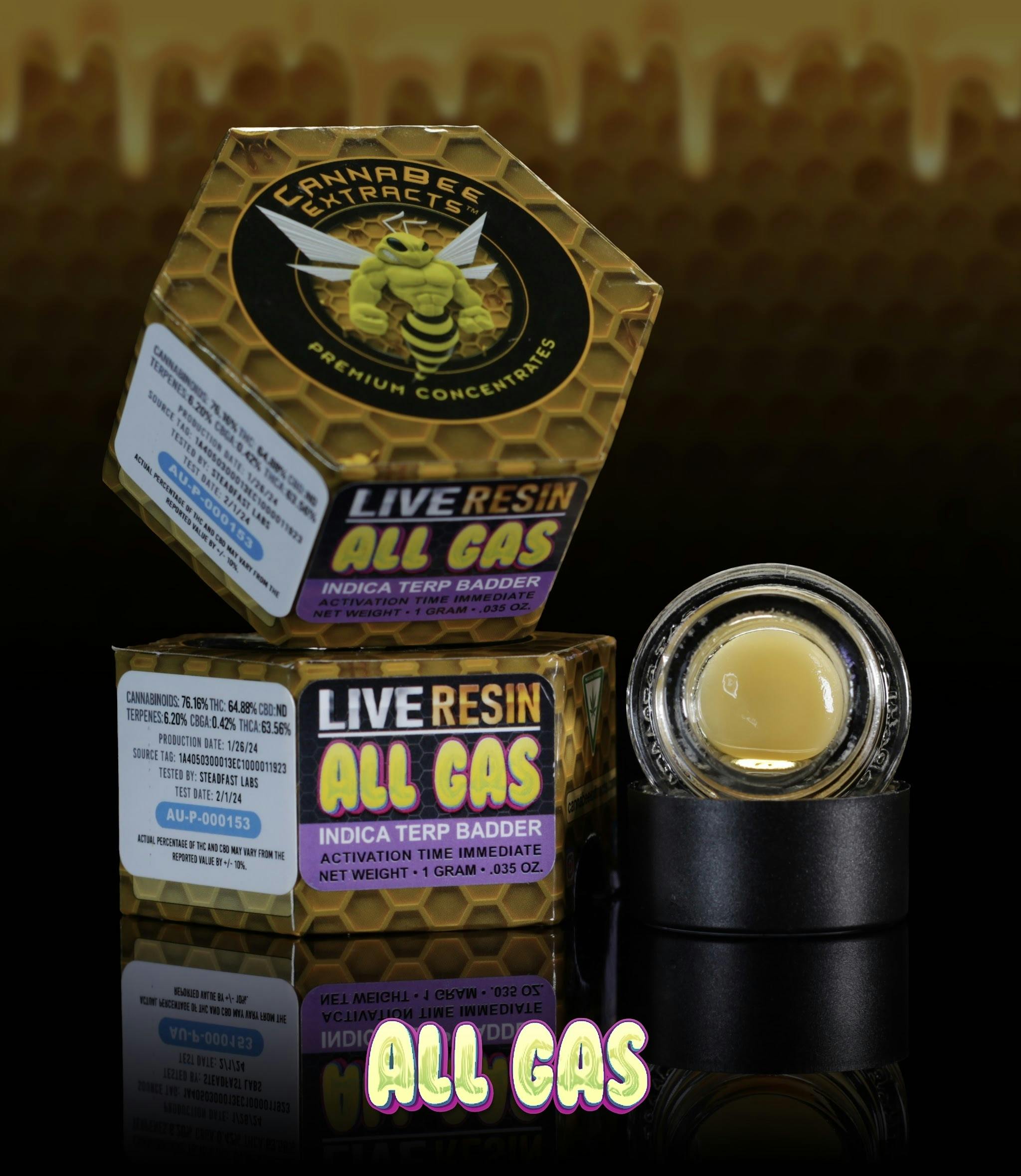 Canna Bee | All Gas | Live Resin Terp Badder | 1g | Indica