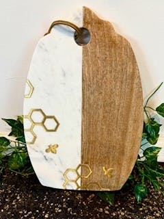 Marble and Wood Cutting Board | Honeycomb
