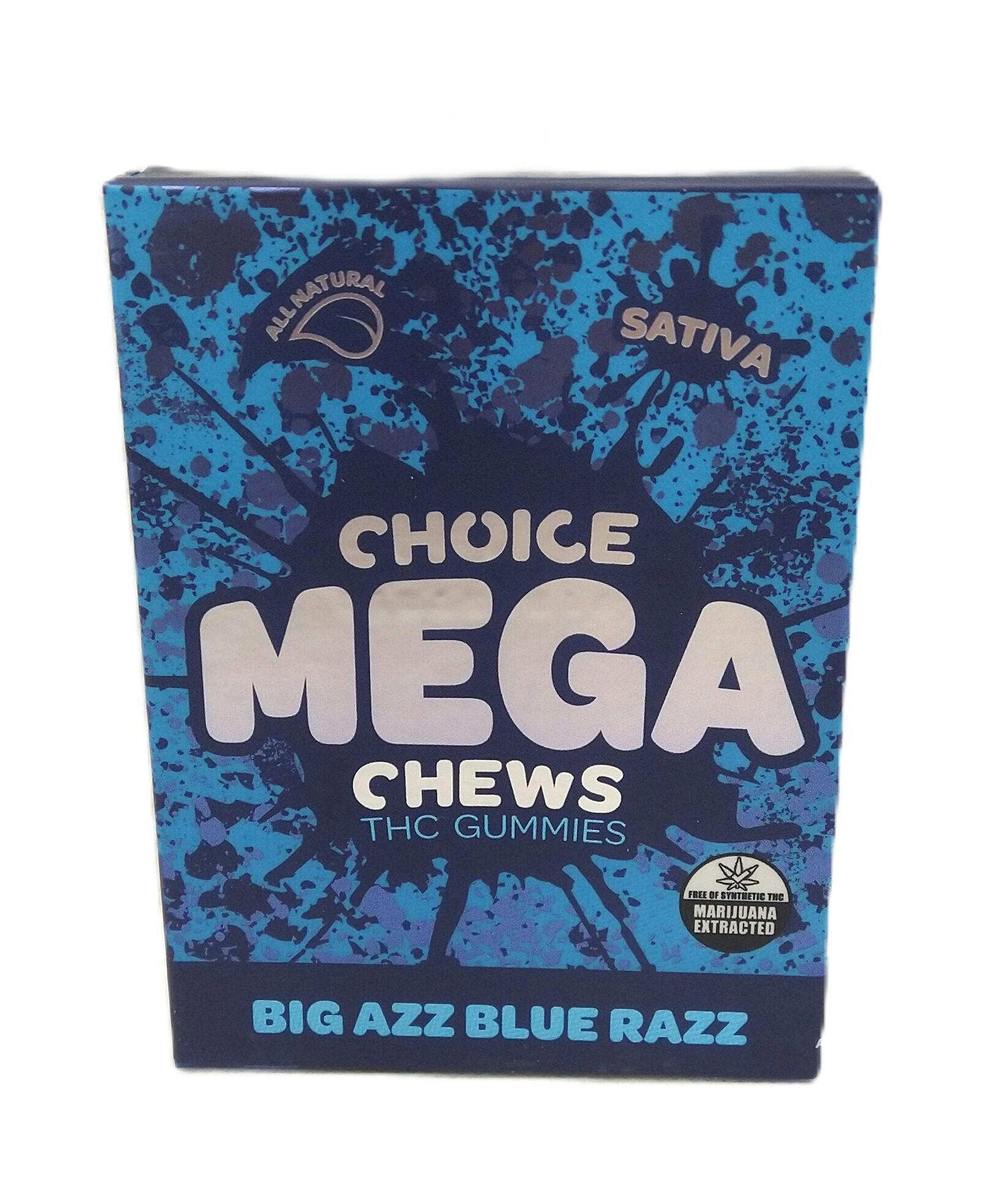 Choice | Big Azz Blue Razz | Mega Chew Infused Gummy | 200mg (2pk) | Sativa