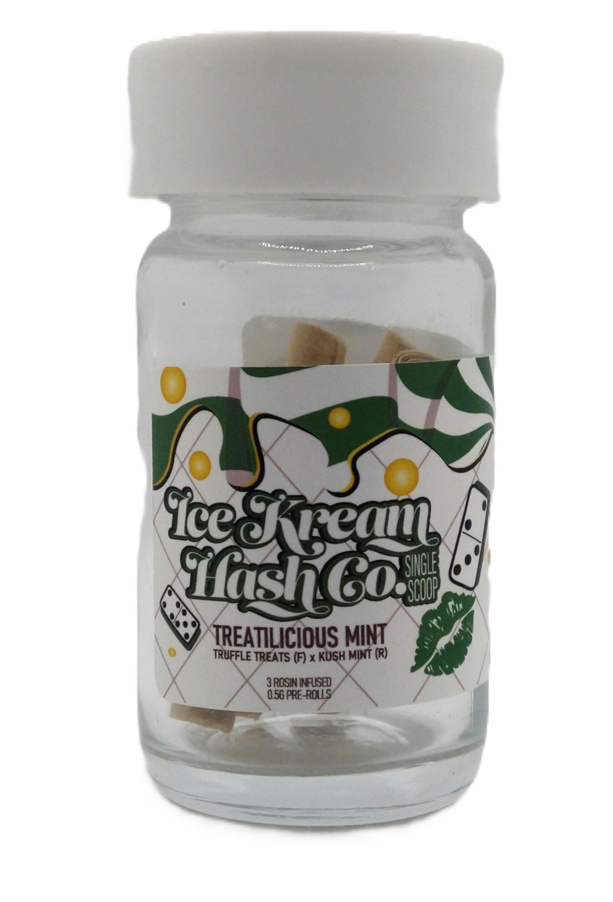 IKHCO | Treatalicious Mint | Rosin Infused Pre-roll | 0.5g x 3 (1.5g) | Hybrid