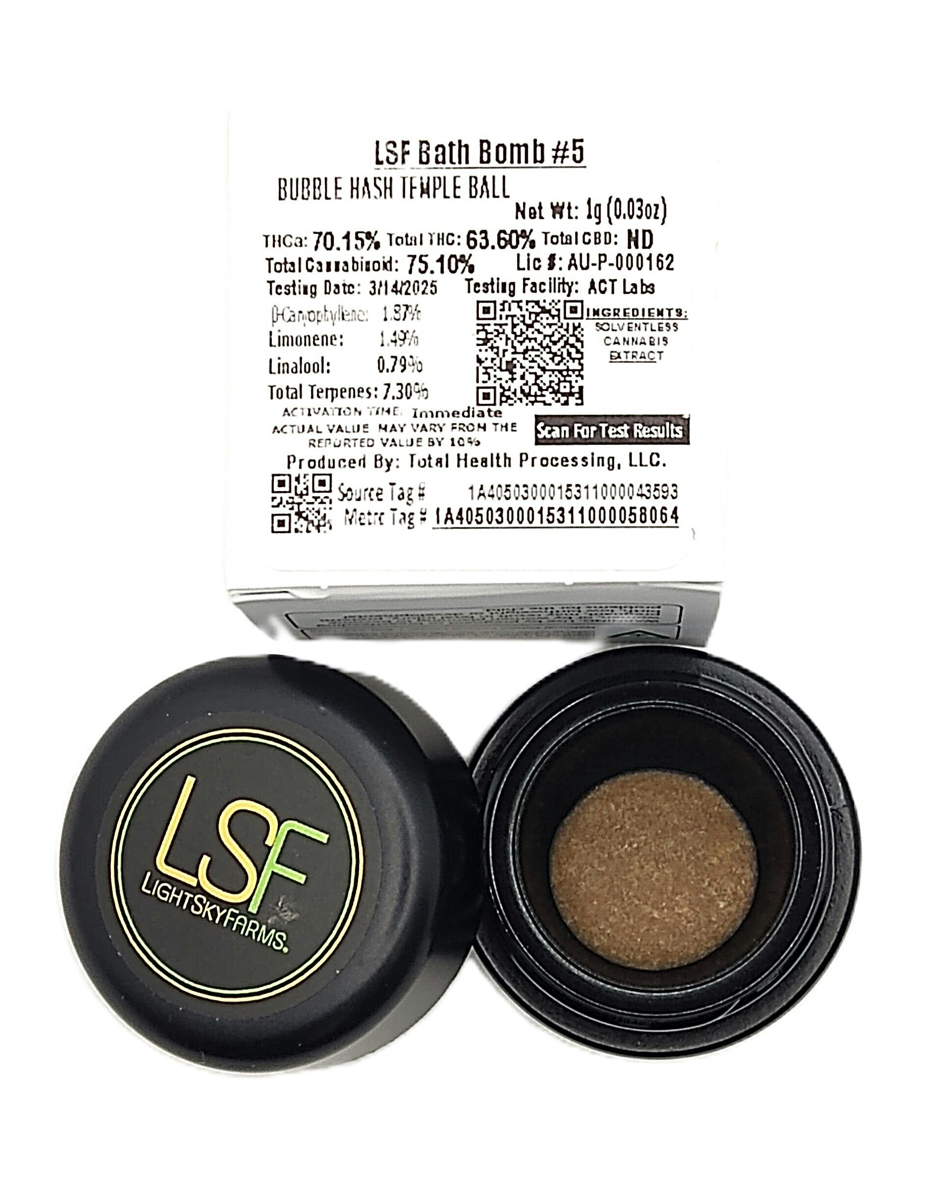 Light Sky Farms | Bath Bomb #5 | Temple Ball | 1g | Hybrid