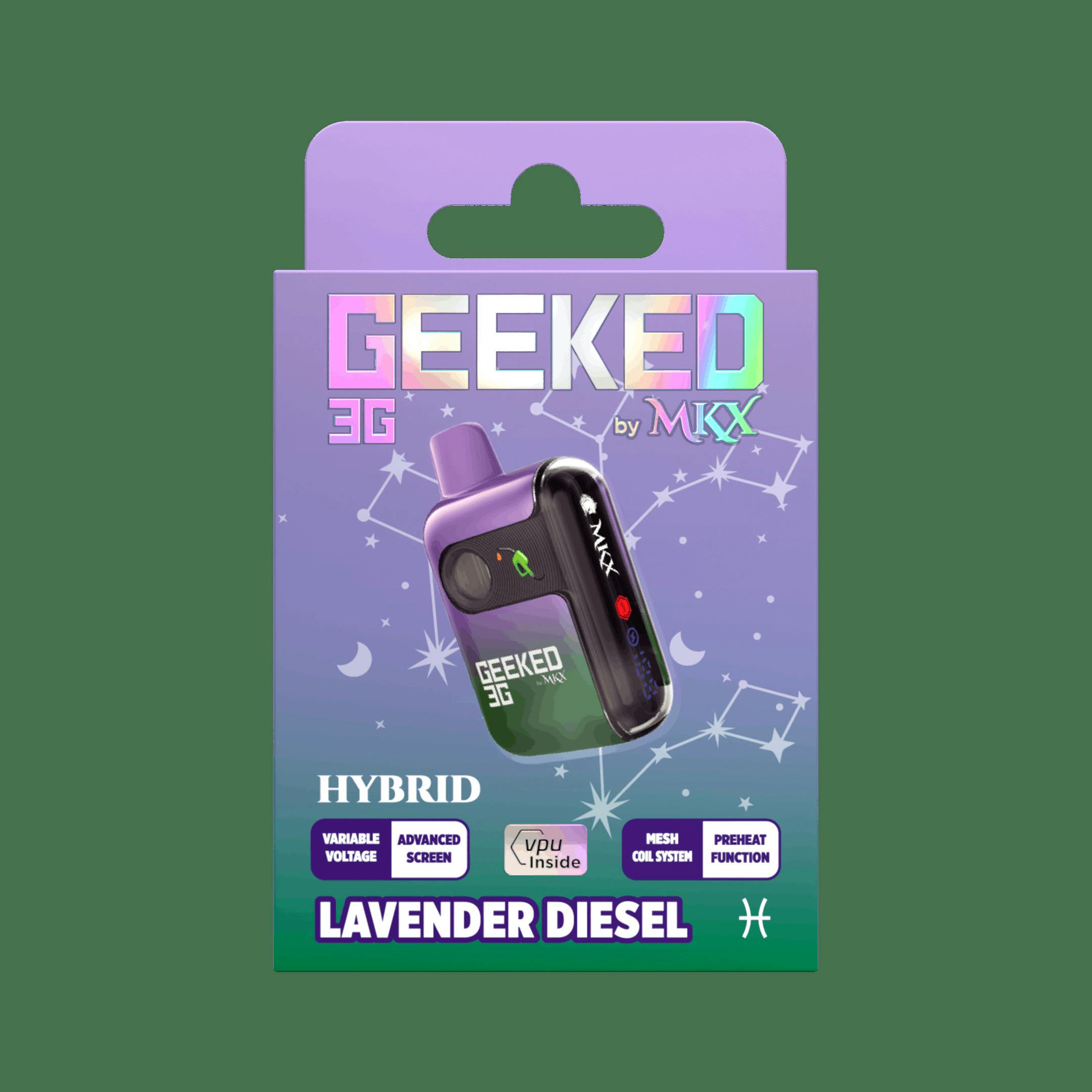 Geeked | Lavender Diesel | 3g | Disposable Vape | Hybrid
