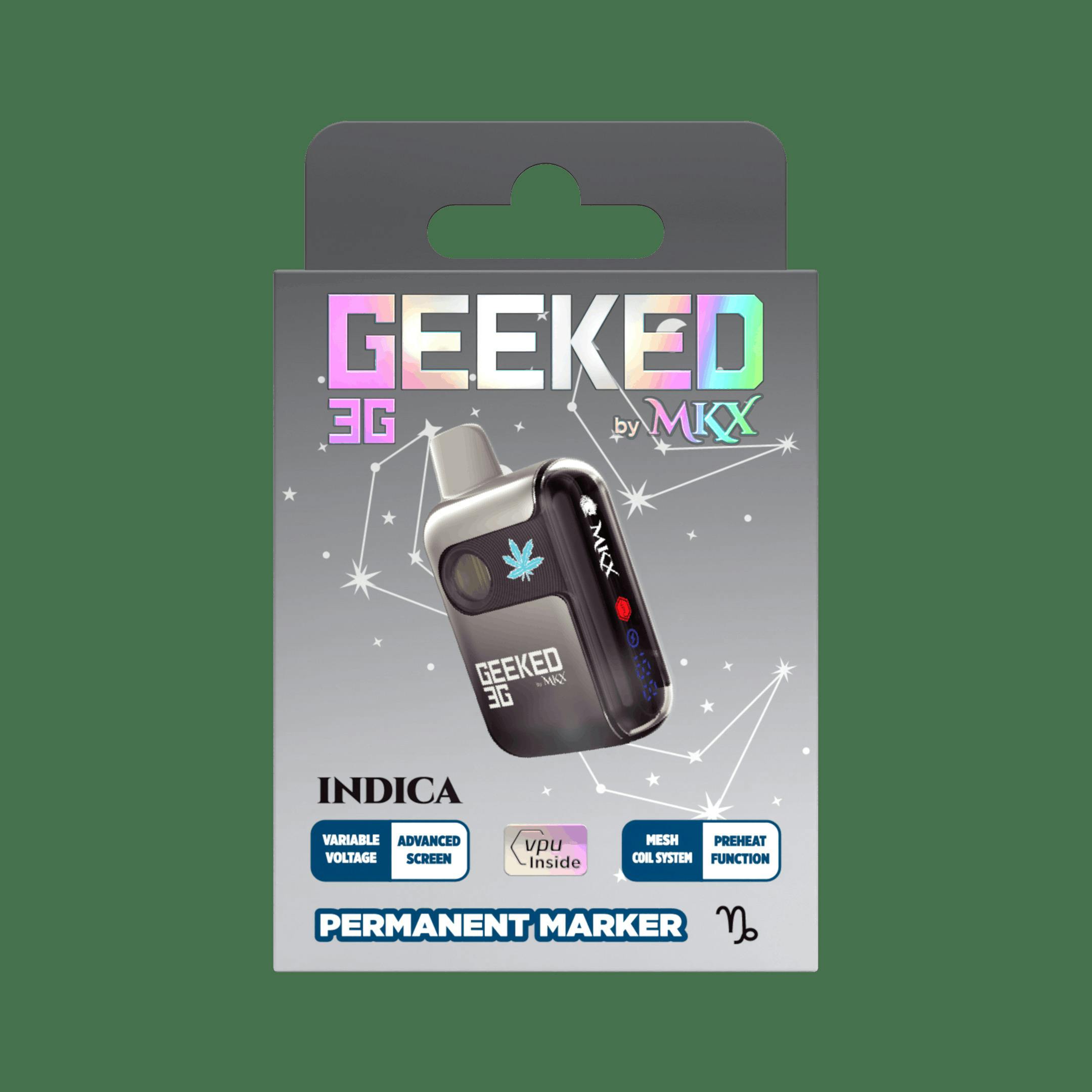 Geeked | Permanent Marker | 3g | Disposable Vape | Indica