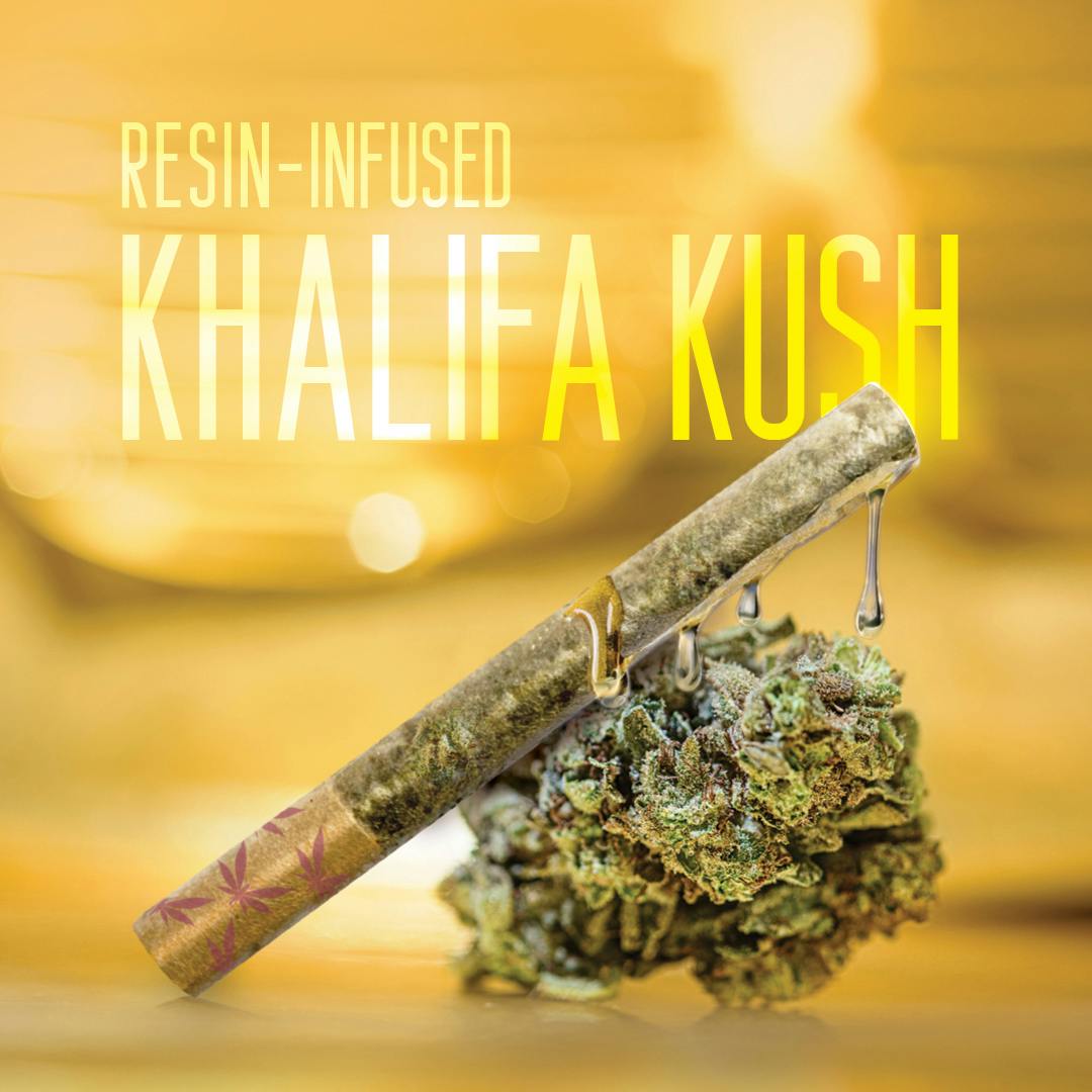 Grasshopper Farms | Khalifa Kush | Resin Infused Pre-rolls Tin | 1g x 5 | Hybrid