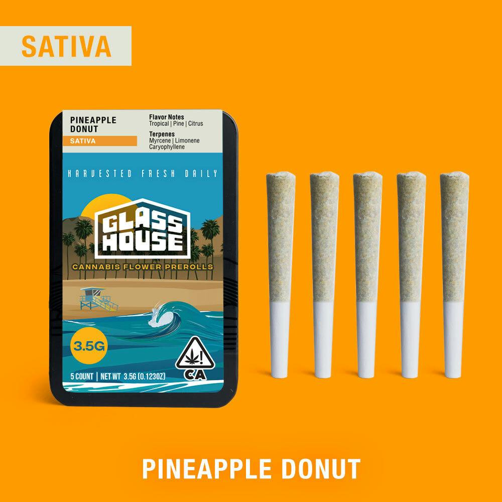 Pineapple Donut [.7g 5pk] | Glass House Farms - 5 Pack Pre Roll