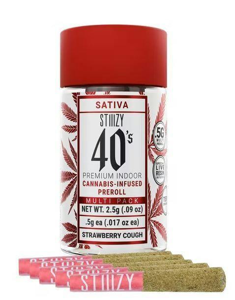 Stiiizy 40s Infused Preroll 5pk - Strawberry Cough