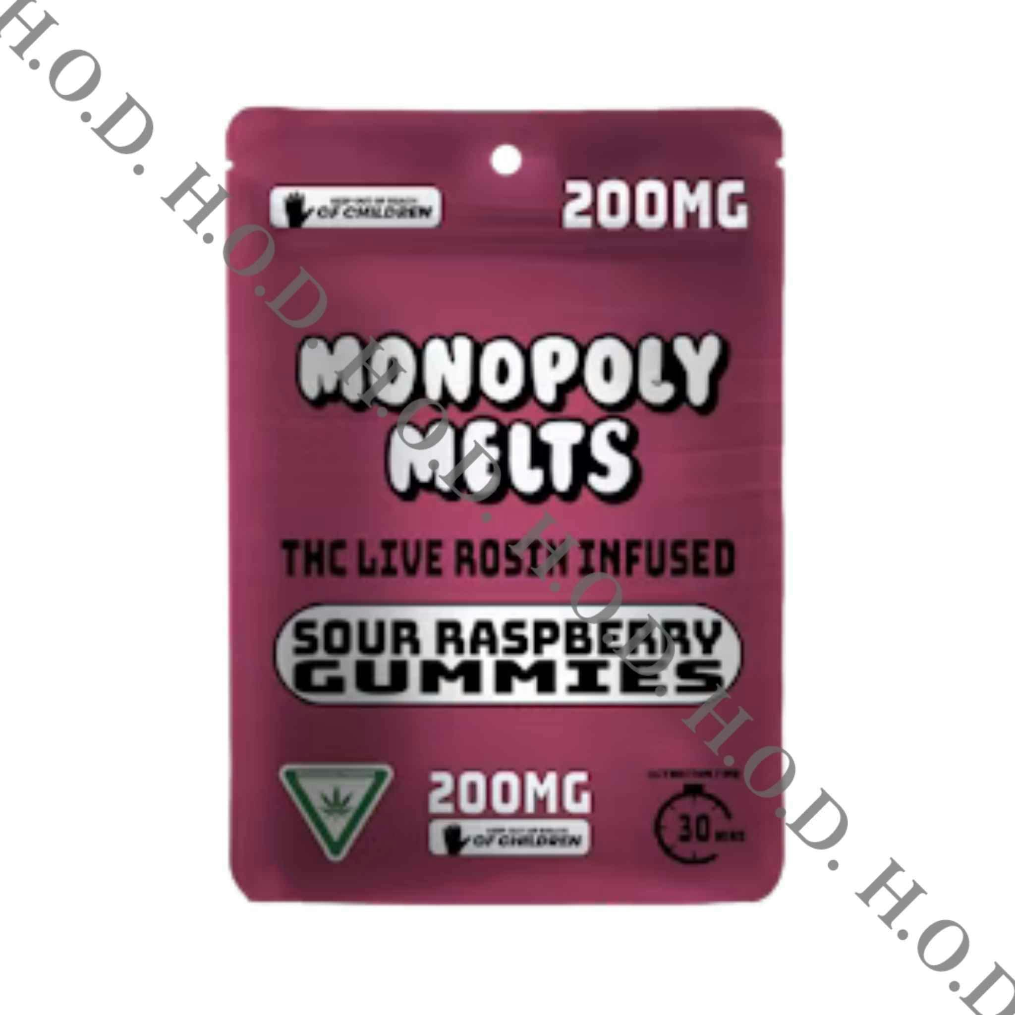 Monopoly Melts Sour Raspberry Live Rosin Gummies