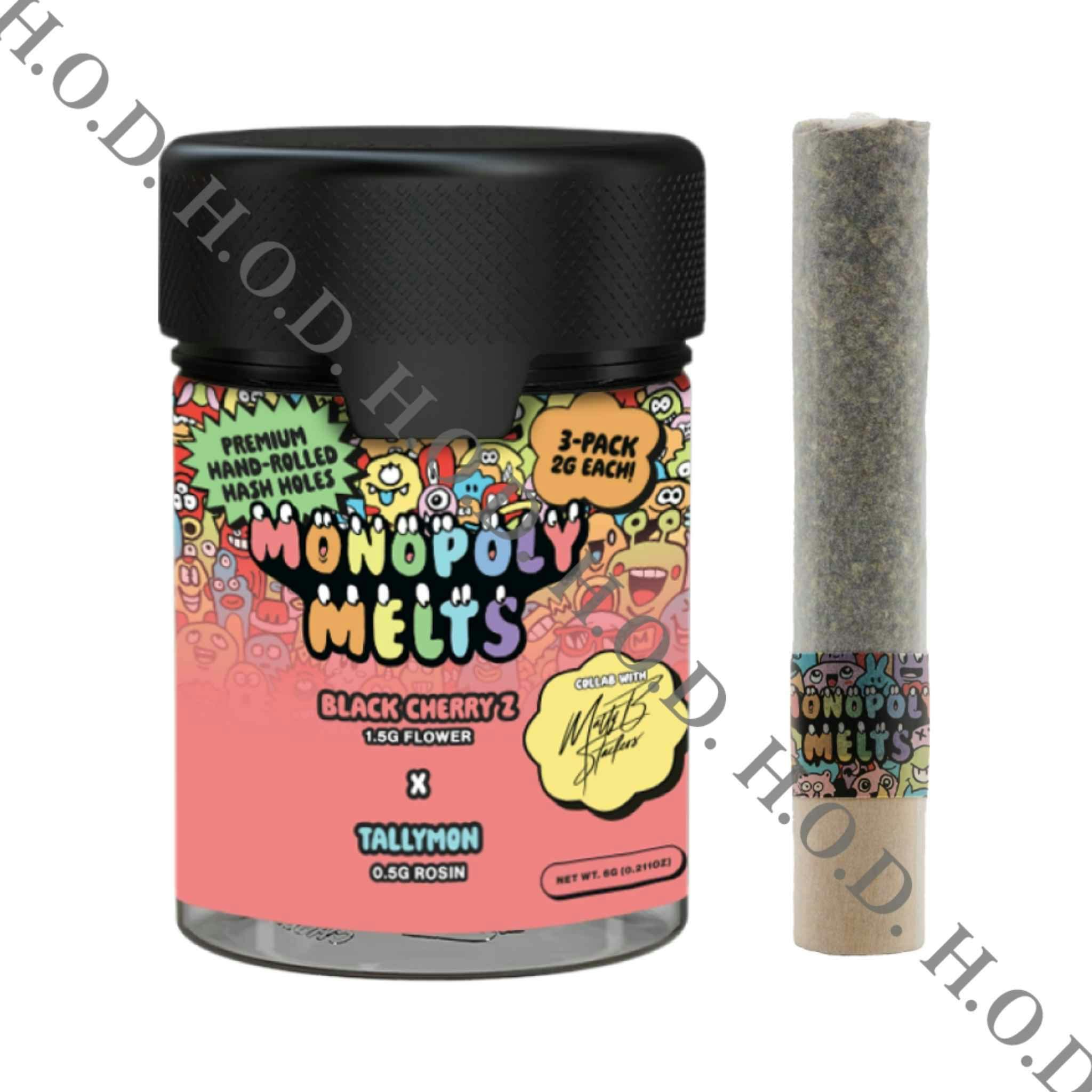Monopoly Melts Black Cherry x Tallymon Hash Hole Pre-Roll 2g 3 Pack