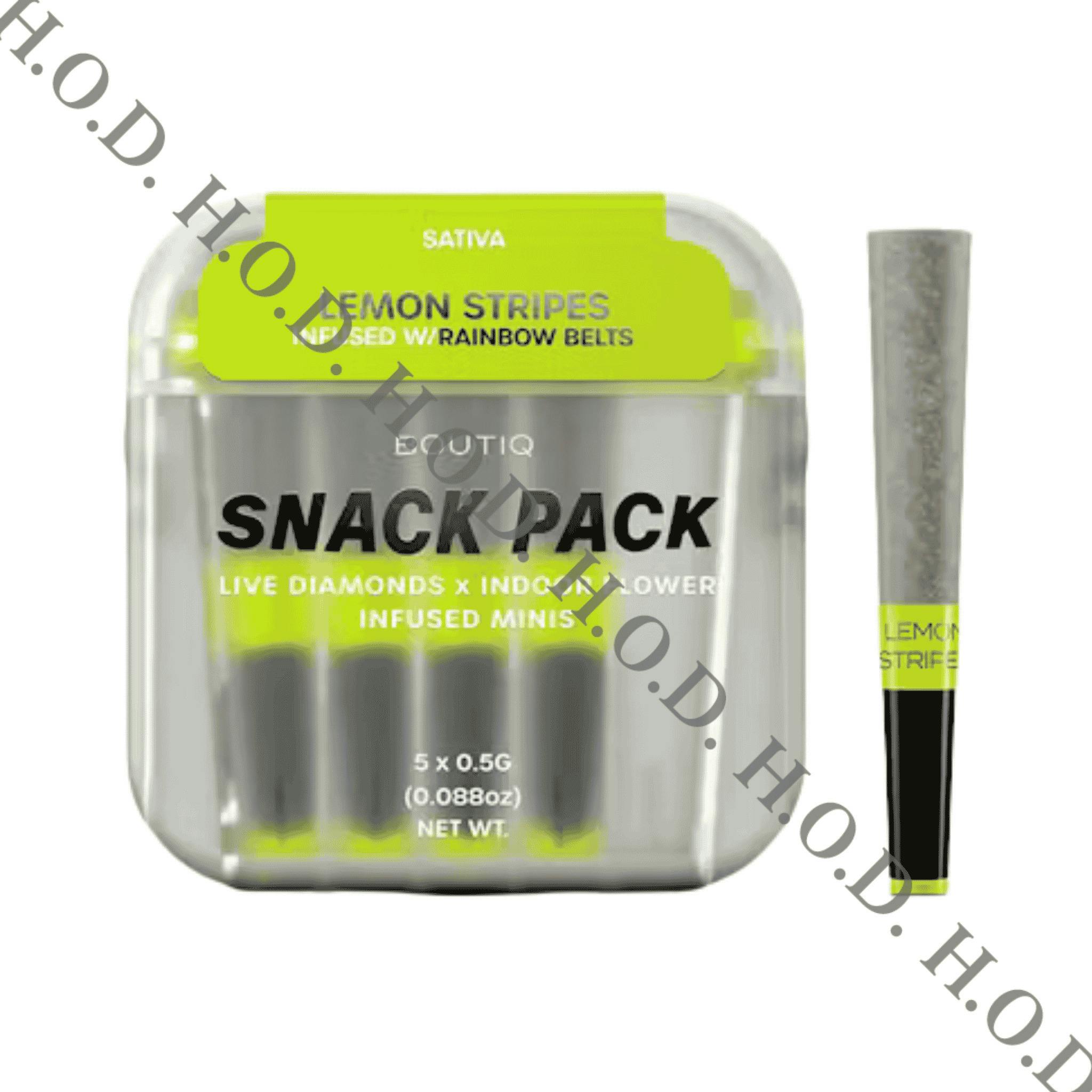 Boutiq Snack Pack Lemon Stripes Infused Pre-Roll .5g 5 Pack