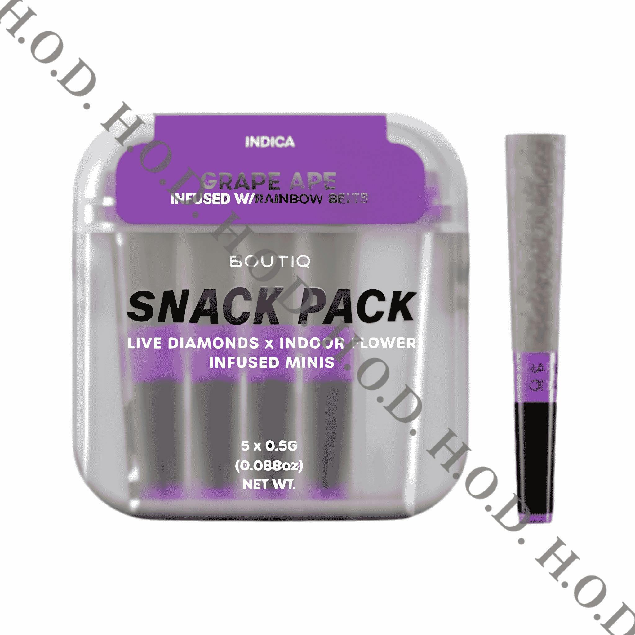 Boutiq Snack Pack Grape Ape Infused Pre-Roll .5g 5 Pack