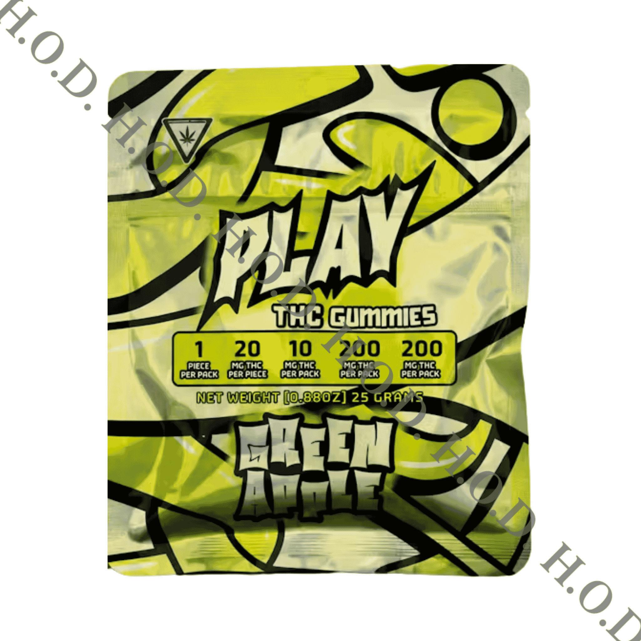 Play Cannabis Green Apple Single Gummy