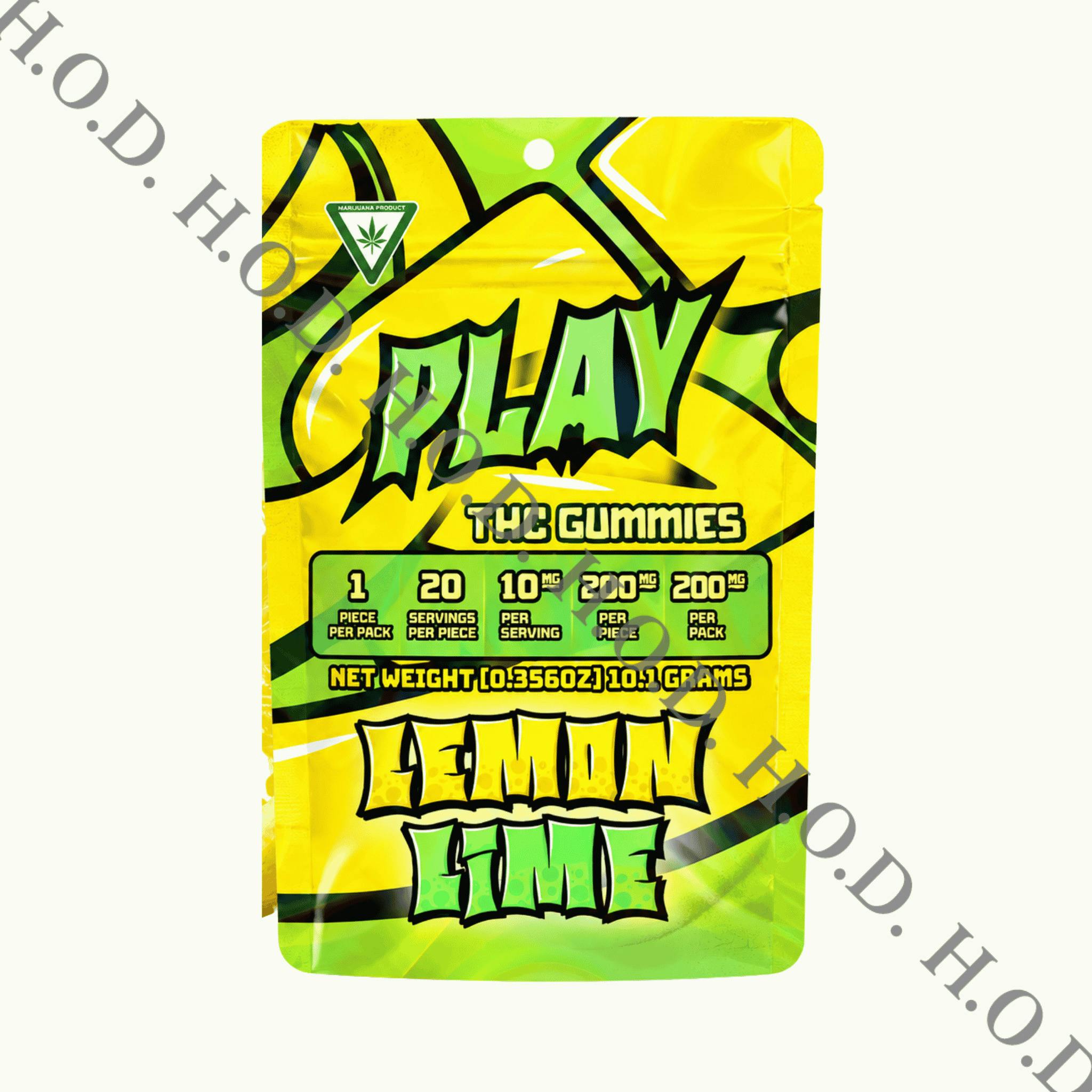 Play Cannabis Lemon Lime Single Gummy