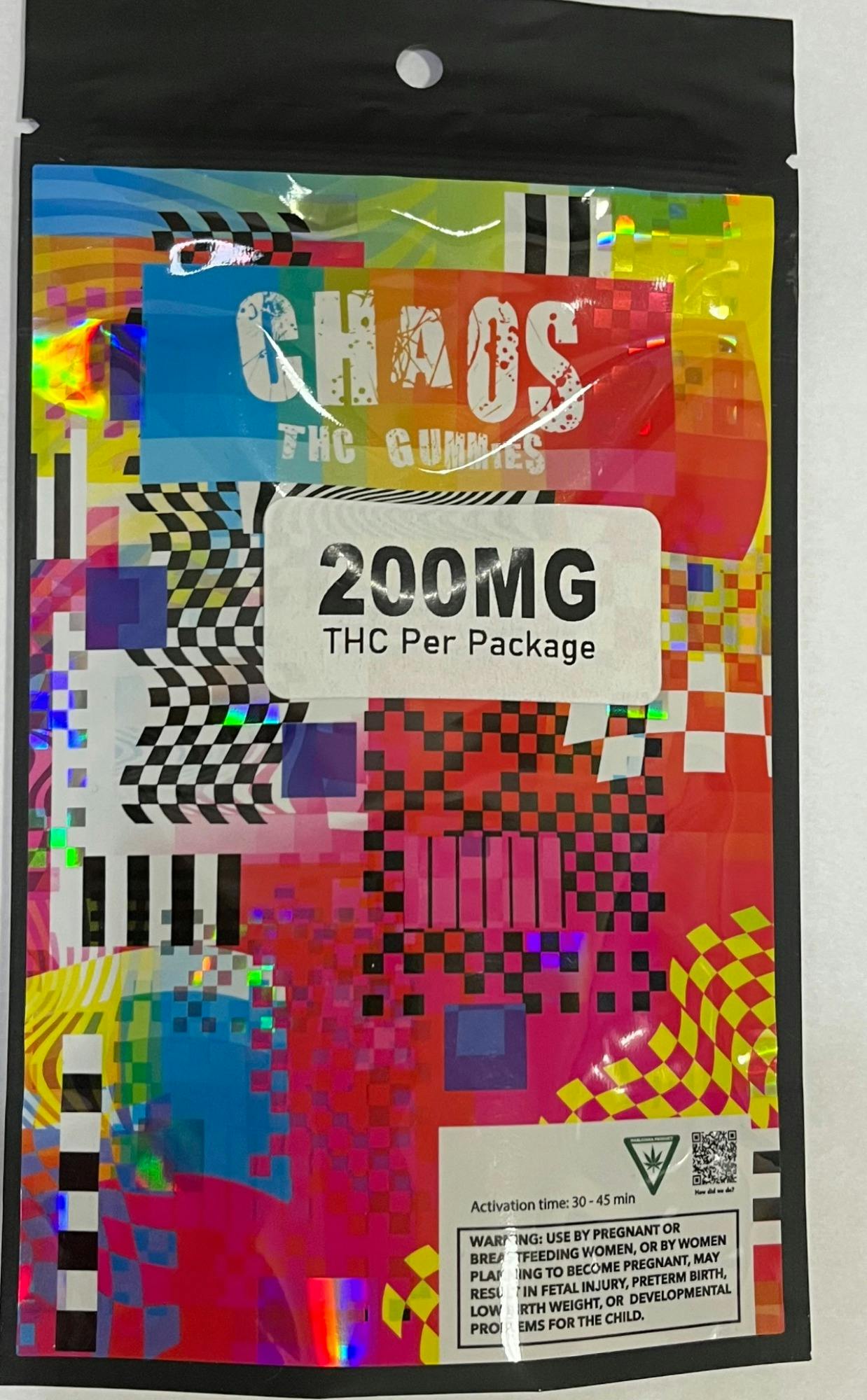 CHAOS | SUPER SOUR RAZ APPLE | 200MG GUMMIES
