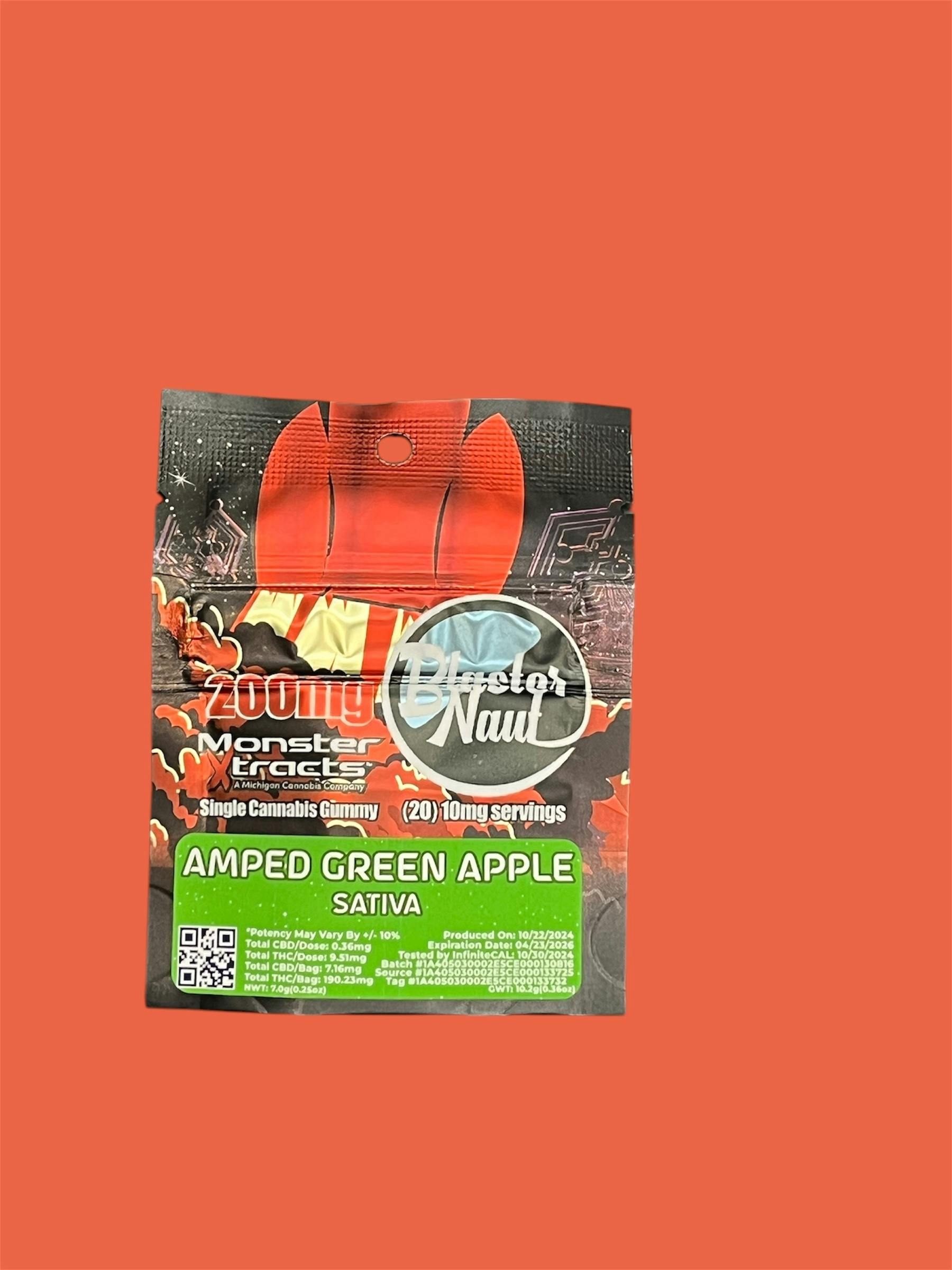 MONSTER X | AMPED GREEN APPLE | BLASTERNAUT GUMMY | 200MG