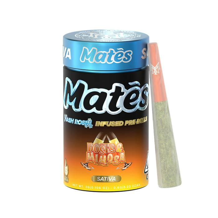 MUHA MATES | DOSES & MIMOSAS | HASH ROSIN INFUSED PREROLLS | 5 PACK