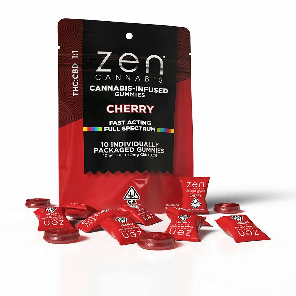 Cherry 1:1 THC:CBD - 100mg:100mg: 10-Pack