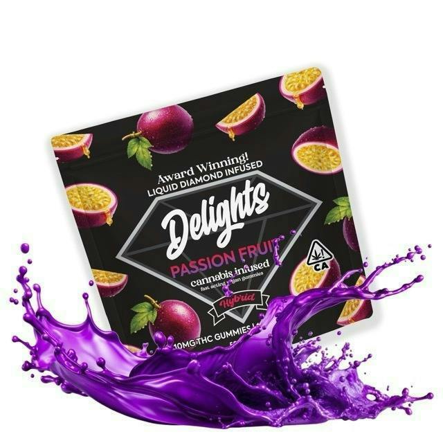 Delights | Passion Fruit Gummies | 100mg | 10pk