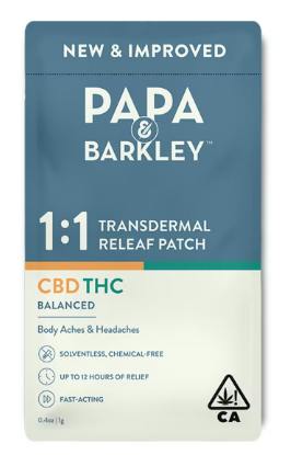 PAPA & BARKLEY | TRANSDERMAL PATCH | 1:1 CBD:THC | 15MG CBD : 15MG :THC