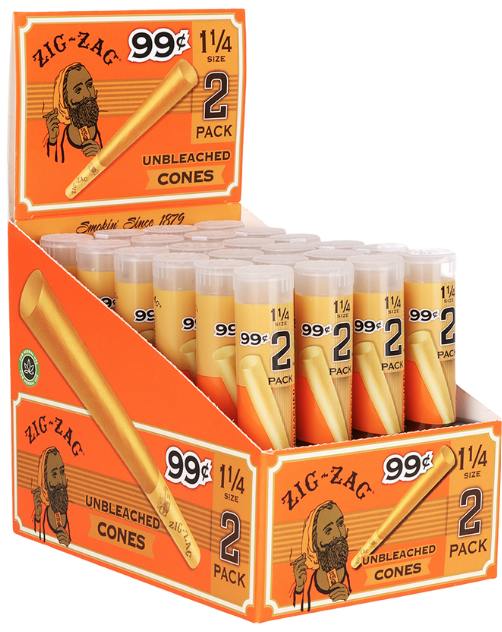 Zig Zag | Unbleached Cones | 1 1/4 | 2pc - One Size