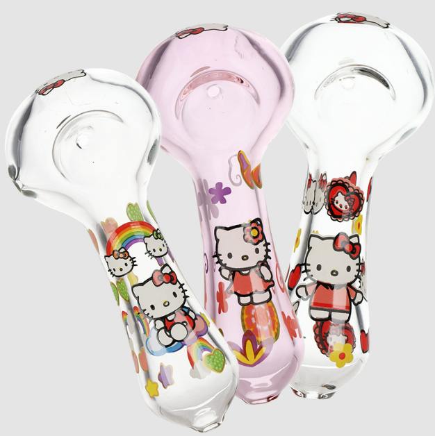 Cute Kitty Glass Spoon Pipe | 4.5" - One Size