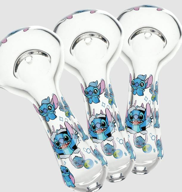 Little Blue Creature Glass Spoon Pipe | 4.5" - One Size