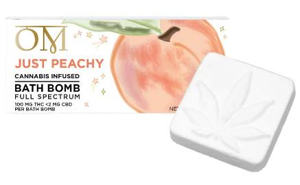 OM | FULL SPECTRUM BATH BOMB | JUST PEACHY | 100MG THC / 2MG CBD