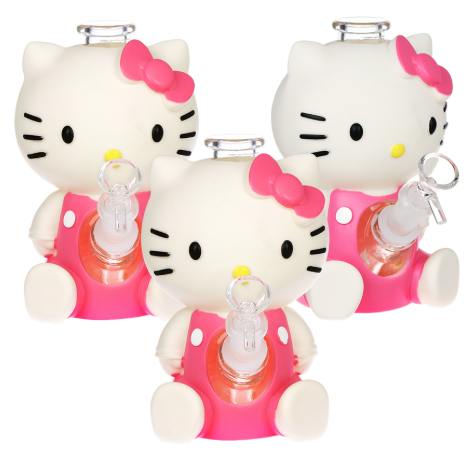 Cutest Kitty Glass & Vinyl Water Pipe | 7" | 14mm F - One Size