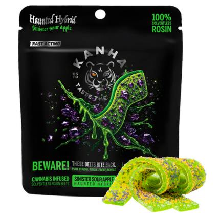 Kanha | Rosin Gummies | Haunted Hybrid Sinister Sour Apple Crunch Belts | 100MG