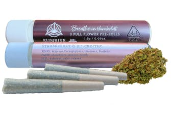 SUNRISE MOUNTAIN | STRAWBERRY G | CBD 2:1 3PK 1.5G | HYBRID