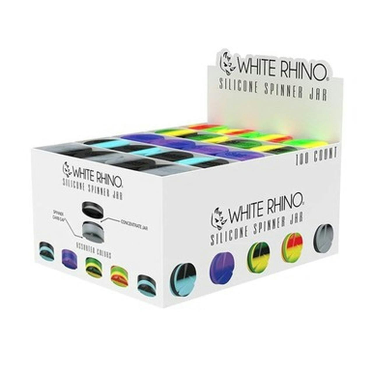 White Rino Silicone Spinner Jar