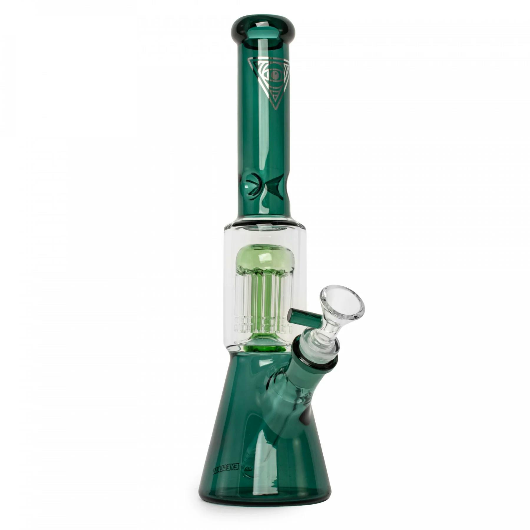 11" Red Eye Glass Dual Chamber Beaker Bong - Teal