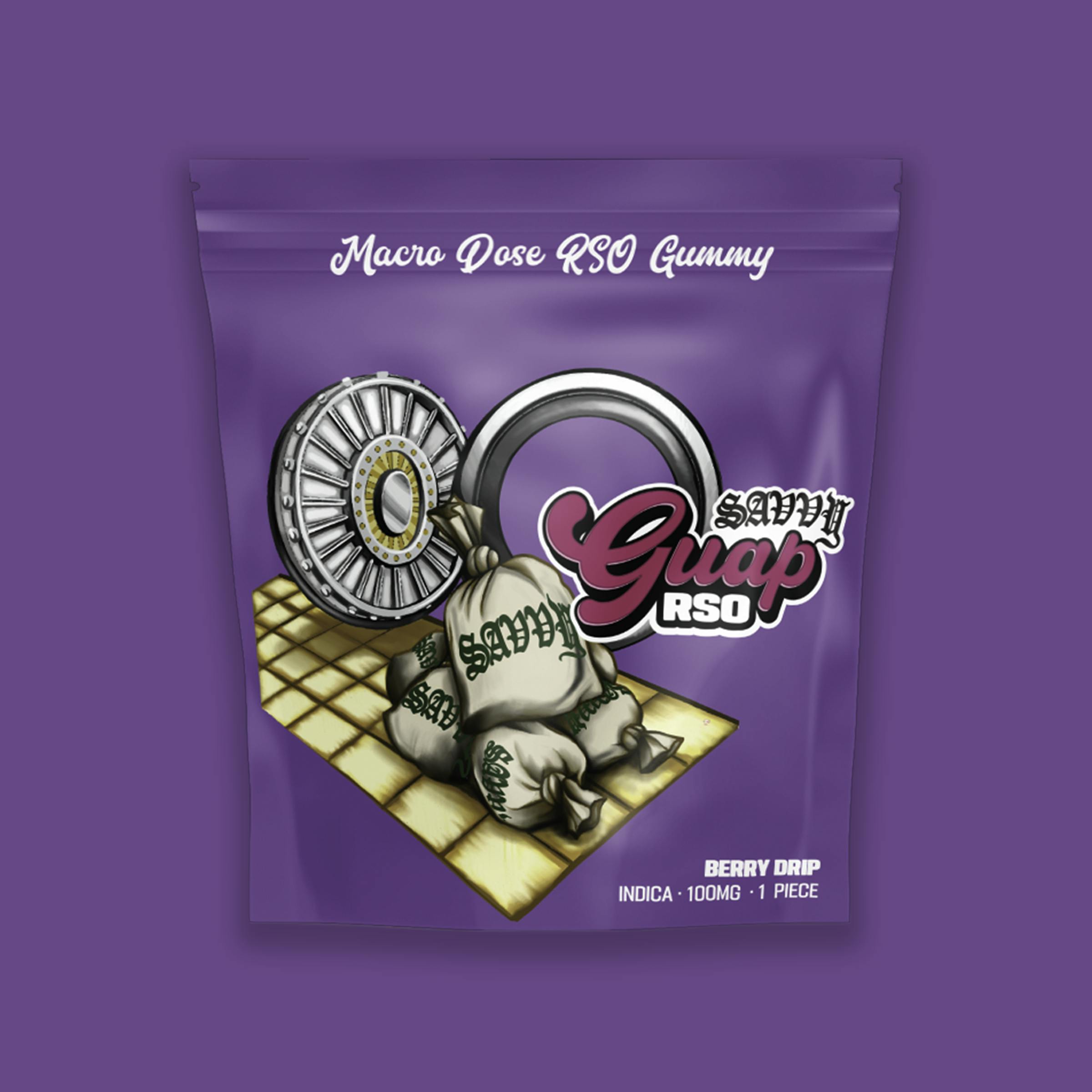 Savvy Guap Gummy Berry Drip100mg 1pc RSO at Mystic Greenz