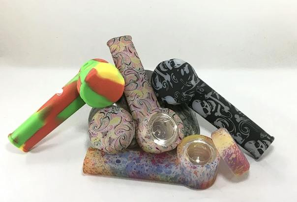 Silicone Water Transfer Glass Hand Pipe Each
