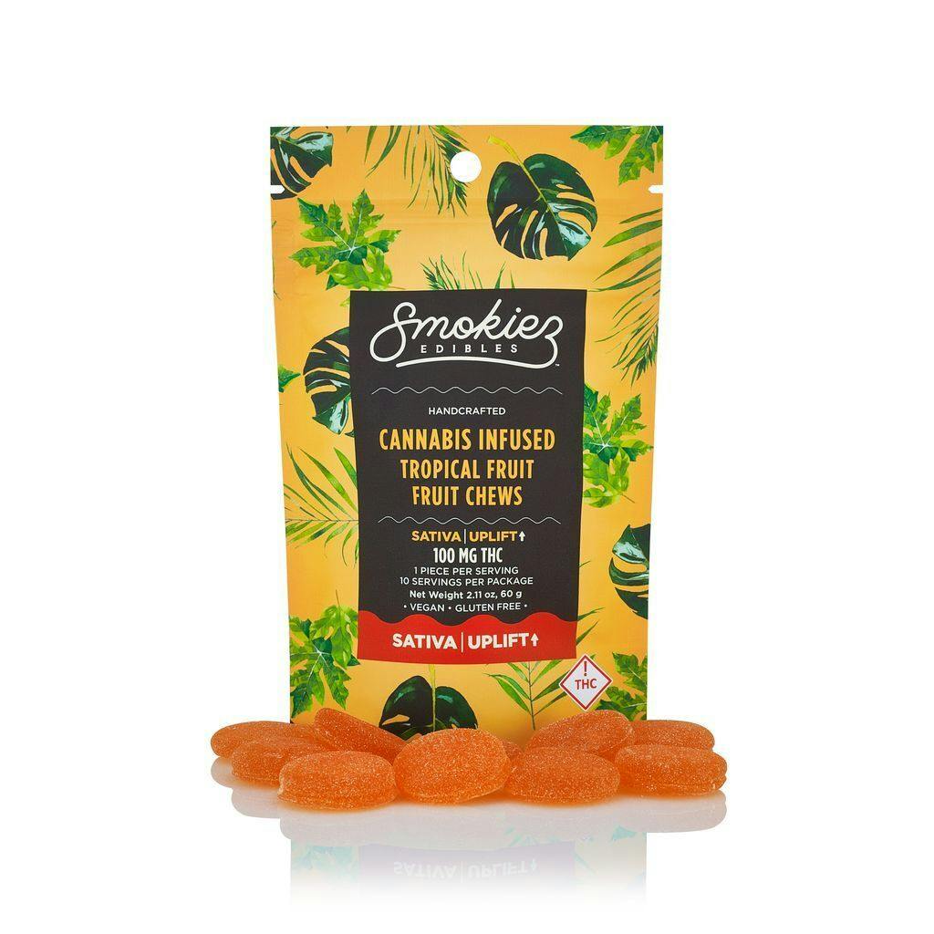 Smokiez Sour Tropical Fruit Chews 100mg, 10pk
