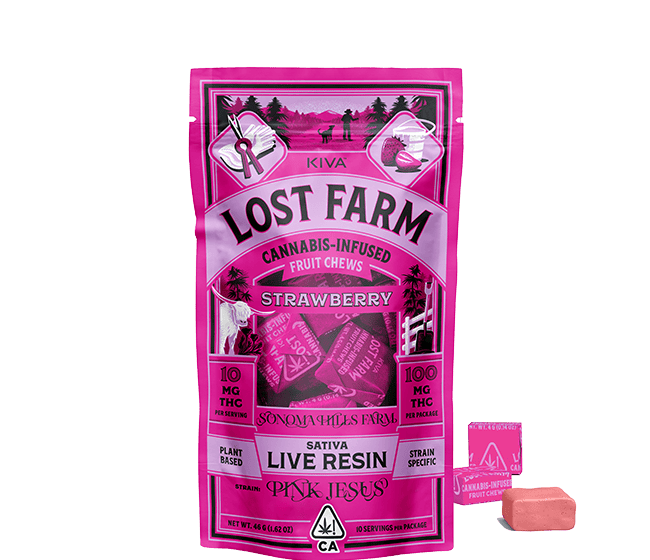 Strawberry 'Pink Jesus' Live Resin Chews | 100mg | 10ct | 10mg/ea